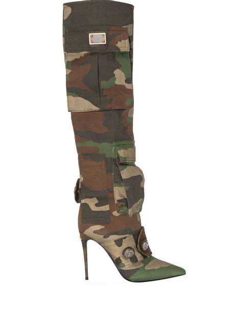dolce and gabbana camo boots